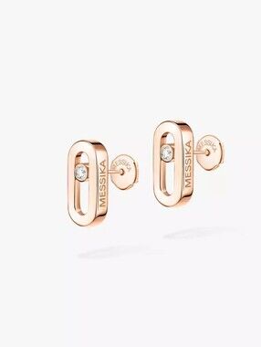 Messika Rose Gold Oval Move Stud Earrings
